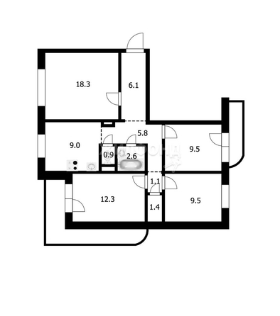 
   Продам 4-комнатную, 76.5 м², Урманова ул, 1/1

. Фото 2.