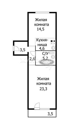 
   Продам 2-комнатную, 53.8 м², Фадеева ул, 66/9

. Фото 11.