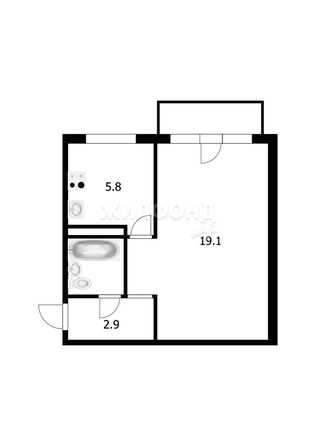 
   Продам 1-комнатную, 30.8 м², Петухова ул, 60

. Фото 3.