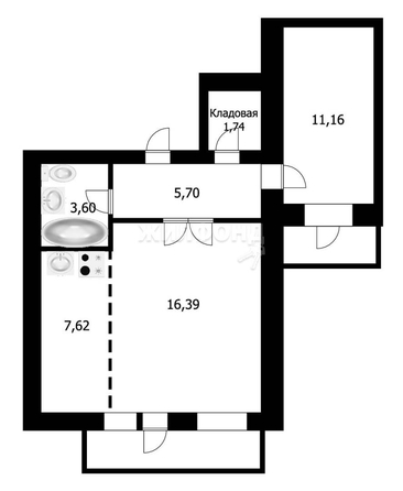 
   Продам 2-комнатную, 45.2 м², Морской мкр, 1

. Фото 21.