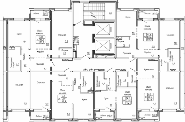 
   Продам 3-комнатную, 87.7 м², Самоцветы, Бирюза дом 2

. Фото 1.