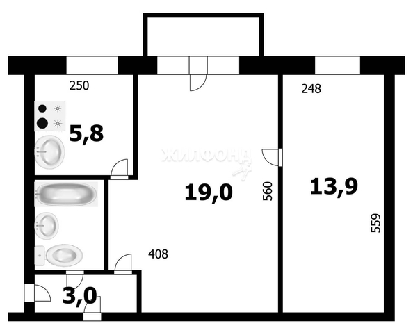 
   Продам 2-комнатную, 45.9 м², Зорге ул, 51

. Фото 9.