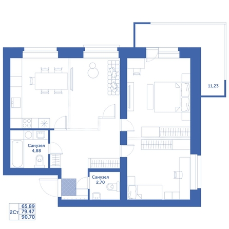 
   Продам 3-комнатную, 90.7 м², Спектр, дом 9

. Фото 1.