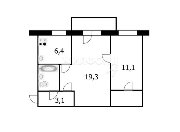 
   Продам 2-комнатную, 44.8 м², Владимировская ул, 12

. Фото 2.