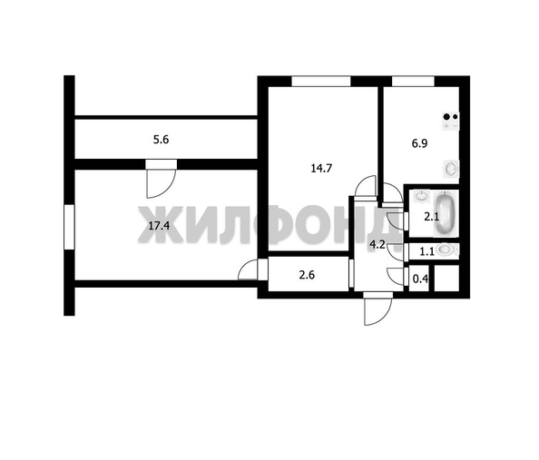
   Продам 2-комнатную, 52.2 м², 1905 года ул, 85

. Фото 13.