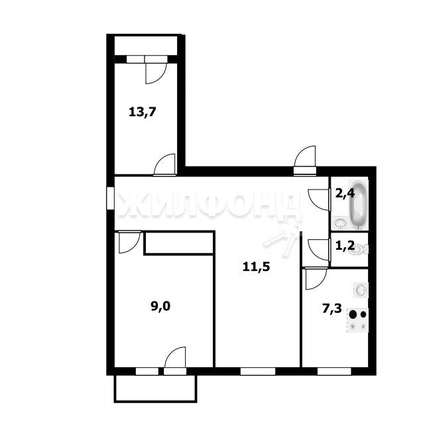 
   Продам 3-комнатную, 60.4 м², Котовского ул, 50

. Фото 2.