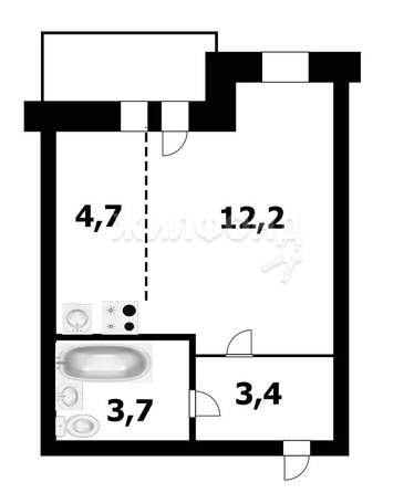 
   Продам студию, 24 м², Петухова ул, 162

. Фото 9.