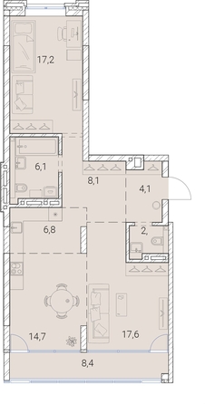 
   Продам 2-комнатную, 85.3 м², Тайм Сквер

. Фото 19.