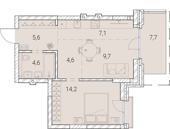 
   Продам 1-комнатную, 53.5 м², Тайм Сквер

. Фото 19.