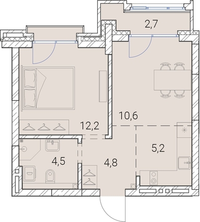 
   Продам 1-комнатную, 40 м², Тайм Сквер

. Фото 19.