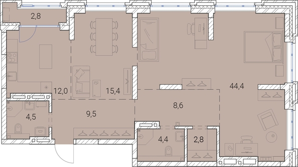 
   Продам 1-комнатную, 104.4 м², Тайм Сквер

. Фото 38.