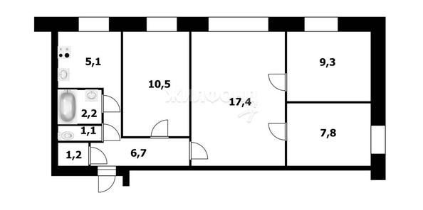 
   Продам 4-комнатную, 61.4 м², Есенина ул, 20

. Фото 13.