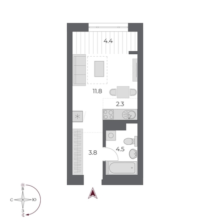 
  Продается студия, 26.8 м², ЖК ОСКАР, дом 2
. Фото 5.