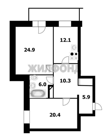 
   Продам 2-комнатную, 79.9 м², Дачная ул, 21/5

. Фото 24.