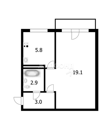 
   Продам 1-комнатную, 30.8 м², Выставочная ул, 5

. Фото 7.