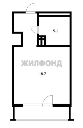 
   Продам студию, 30 м², Арбузова ул, 4/1

. Фото 32.