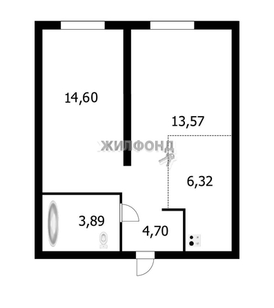 
   Продам 2-комнатную, 43 м², Ясный Берег ул, 27

. Фото 20.