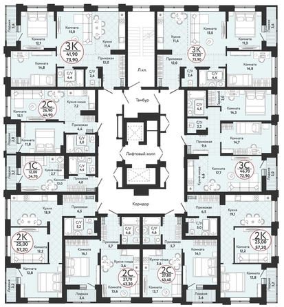 
   Продам 3-комнатную, 73.9 м², Одоевский, дом 3

. Фото 1.