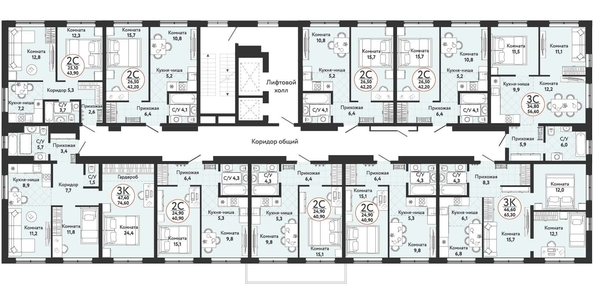 
   Продам 2-комнатную, 40.9 м², Одоевский, дом 1

. Фото 1.