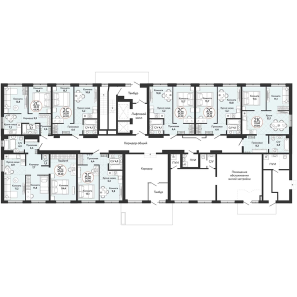 
   Продам 3-комнатную, 75.2 м², Одоевский, дом 1

. Фото 1.