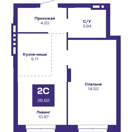 
  Продается 2-комн. квартира, 38.62 м², ЖК Базилик, дом 2
. Фото 3.
