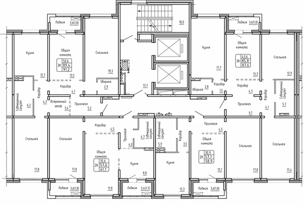 
   Продам 2-комнатную, 61.1 м², Самоцветы, Бирюза дом 2

. Фото 2.