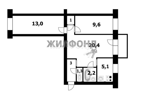 
   Продам 3-комнатную, 55.6 м², Мичурина ул, 23

. Фото 1.