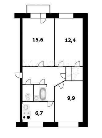 
   Продам 3-комнатную, 57.6 м², Водозабор ул, 8

. Фото 1.