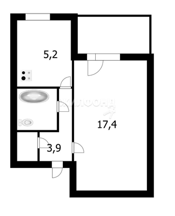 
   Продам 1-комнатную, 30.1 м², Петухова ул, 38/1

. Фото 1.