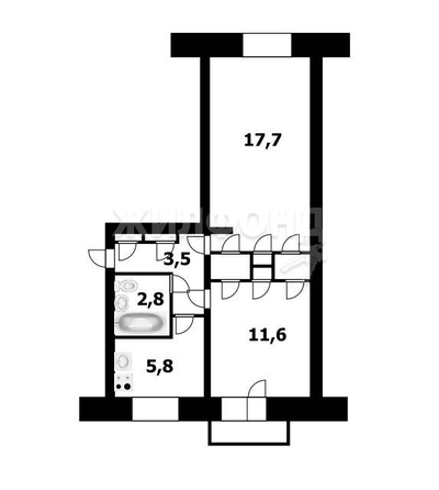 
   Продам 2-комнатную, 44.1 м², Дмитрия Донского ул, 29

. Фото 4.