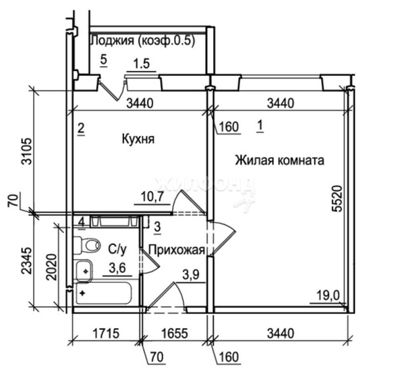 
   Продам 1-комнатную, 37.2 м², Околица мкр, 5

. Фото 7.