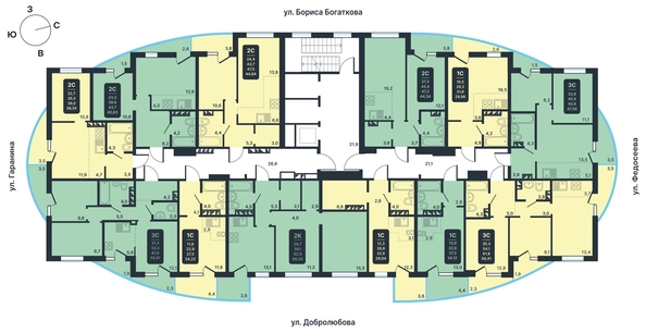 
   Продам 2-комнатную, 40.83 м², Никольский парк, дом 5

. Фото 1.