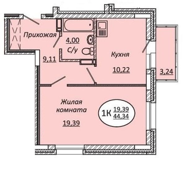 
   Продам 1-комнатную, 44.34 м², Авиастроителей ул, 18

. Фото 2.