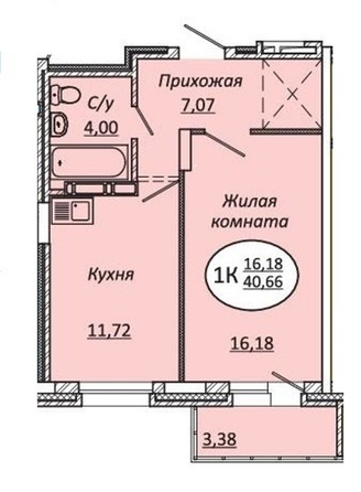 
   Продам 1-комнатную, 40.66 м², Авиастроителей ул, 18

. Фото 2.