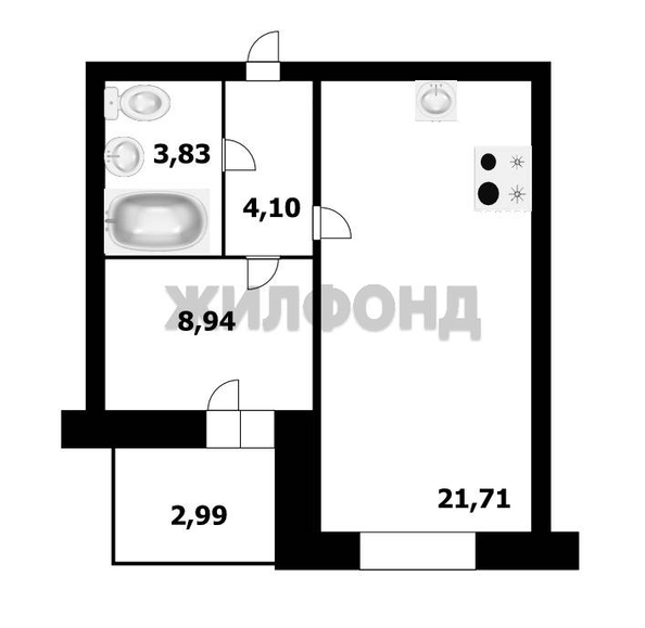 
  Продается 2-комн. квартира, 39.9 м², ЖК Дивногорский, дом 24
. Фото 11.