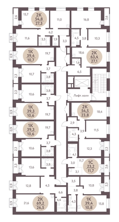 
   Продам 2-комнатную, 54.8 м², Зеленый город, дом 1

. Фото 1.