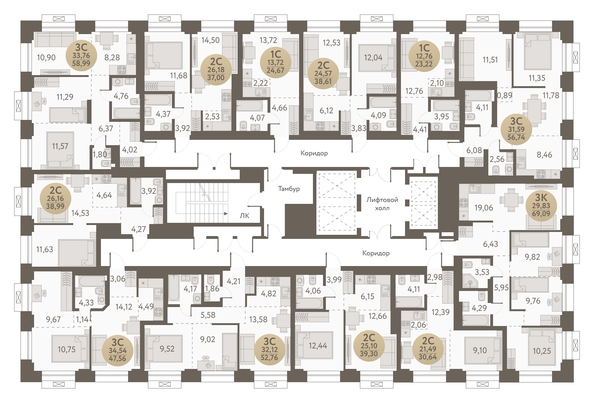 
   Продам 3-комнатную, 52.76 м², Urban-peaks (Городские вершины)

. Фото 1.