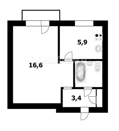 
   Продам 1-комнатную, 29.3 м², Зорге ул, 243

. Фото 4.