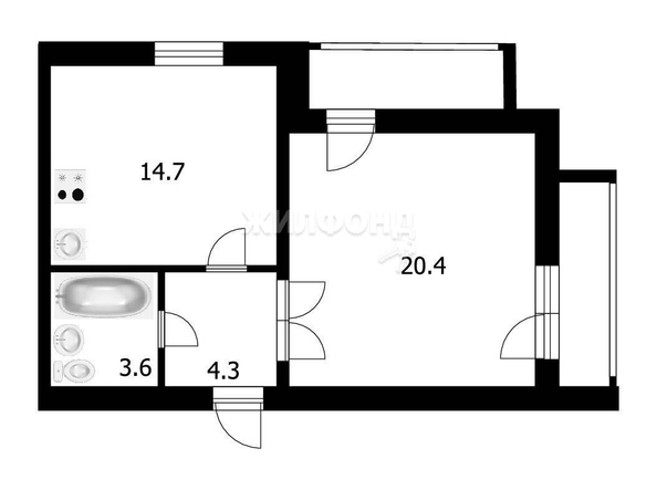 
   Продам 1-комнатную, 43 м², Тимирязева ул, 93

. Фото 1.