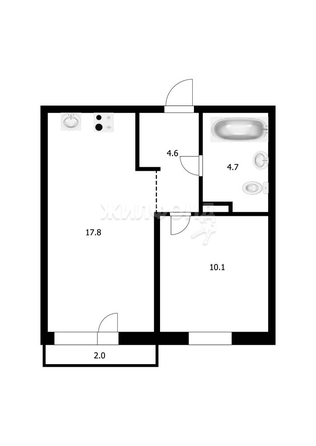 
   Продам 1-комнатную, 37.3 м², Дунаевского ул, 14/1

. Фото 16.