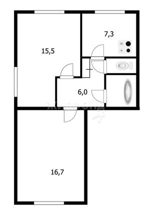 
   Продам 2-комнатную, 52.4 м², Мира ул, 38

. Фото 14.