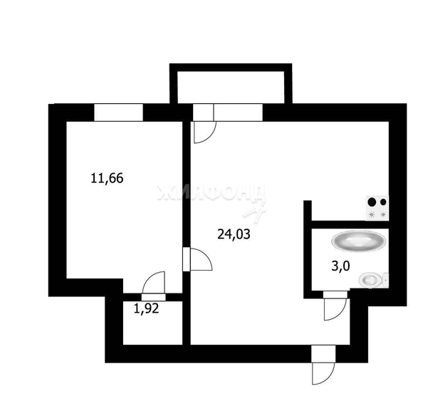 
   Продам 2-комнатную, 42 м², Гоголя ул, 233/1

. Фото 13.