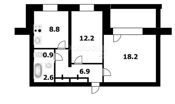 
   Продам 2-комнатную, 50.6 м², Тульская ул, 90

. Фото 19.