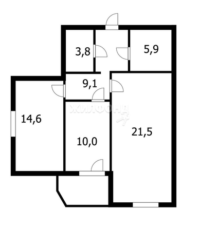 
   Продам 3-комнатную, 65 м², Заречная ул, 7

. Фото 2.