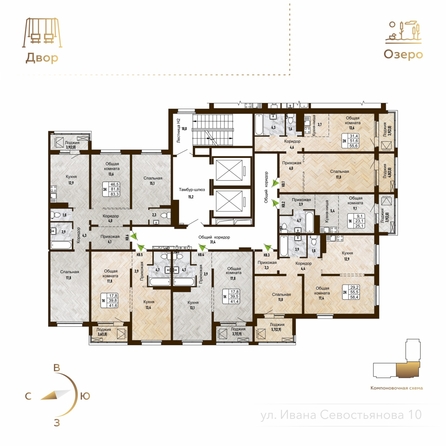 
   Продам 2-комнатную, 58.4 м², Рельефная ул, 106/3

. Фото 1.