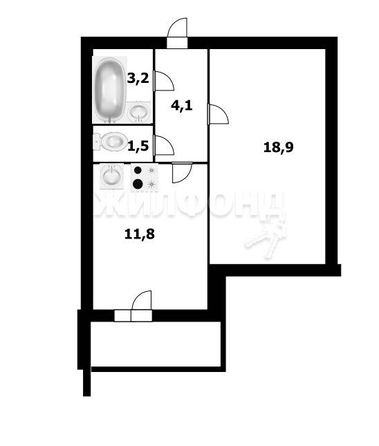 
   Продам 1-комнатную, 39.5 м², Троллейная ул, 1

. Фото 10.