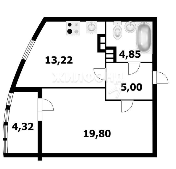 
   Продам 1-комнатную, 42.9 м², Закаменский мкр, 11

. Фото 5.