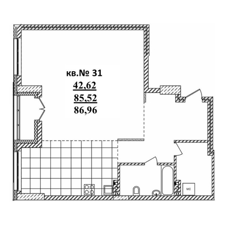 
   Продам 3-комнатную, 86.96 м²,  Римский квартал, 2 очередь

. Фото 1.