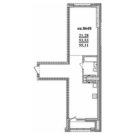 
   Продам 2-комнатную, 55.25 м²,  Римский квартал, 2 очередь

. Фото 1.