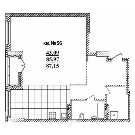 
   Продам 3-комнатную, 86.64 м²,  Римский квартал, 2 очередь

. Фото 1.